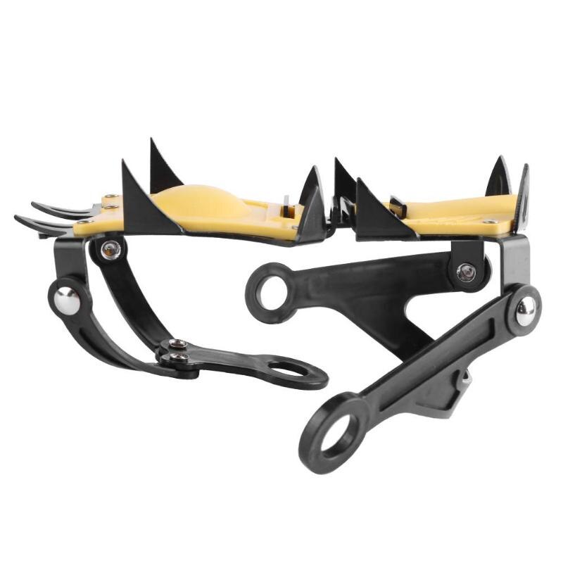 10 Studs Anti-Skid Crampon Stainless Steel Snow Ice Climbing Shoe Spikes Grips Crampons Size Adjustable Cleats Overshoes