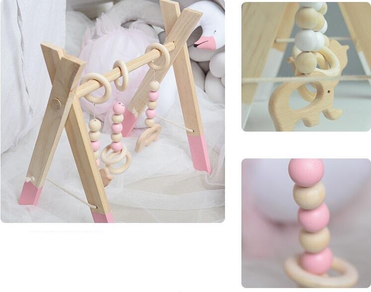 Nordic Stijl Babykamer Decor Play Gym Speelgoed Houten Nursery Zintuiglijke Speelgoed Baby Kamer Kledingrek Accessoires Fotografie Props