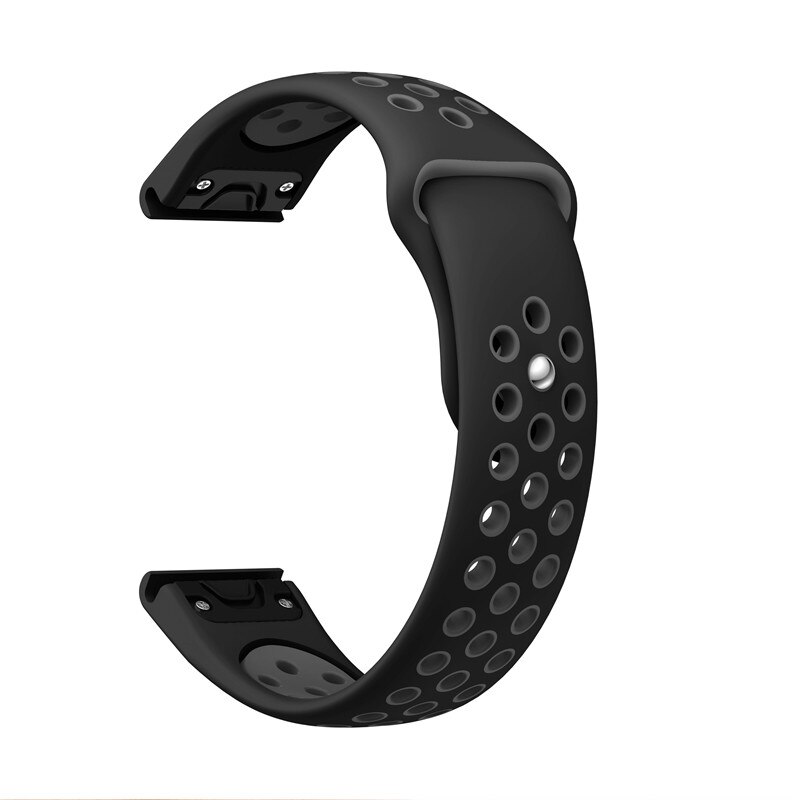 22mm Silikon Strap Quick Release Armband für Garmin Fenix 5/5 Plus/6/6Pro/Ansatz s60/Forerunner 935 Smart Uhr Sport Band: Black gray