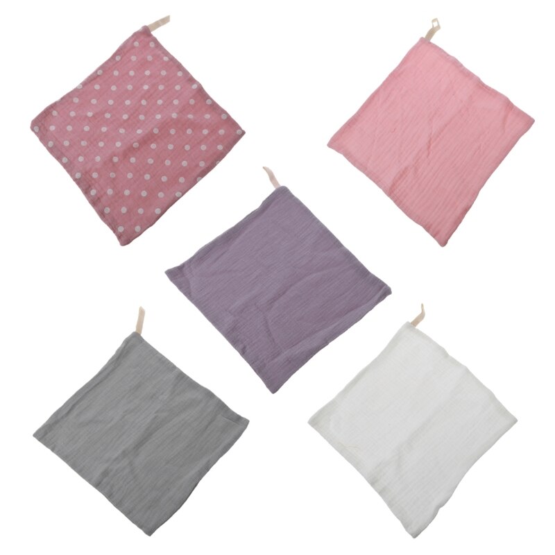 5 Pcs Towel Baby Facecloth Bath Towel Handkerchief Cotton Burp Cloth Soft Absorbent Gauze Washcloth: 8