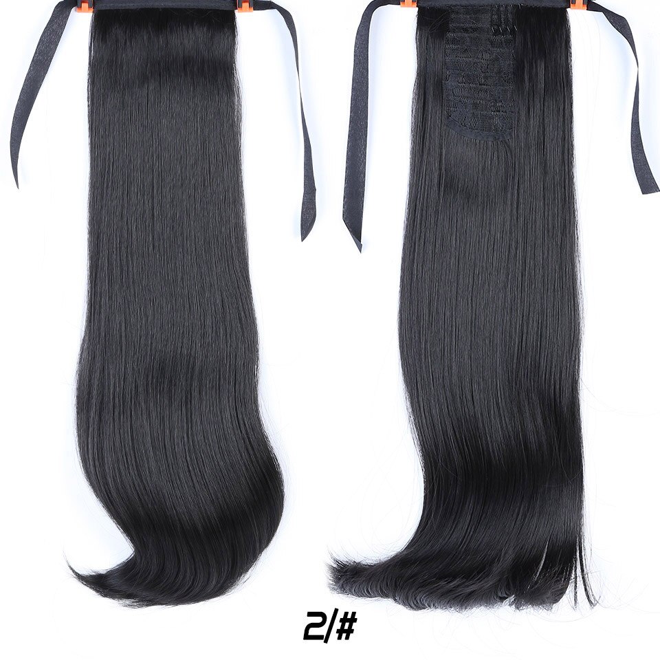 Coletas largas y rectas de 24 pulgadas Allaosify, pinza resistente al calor con cola de caballo para extensiones de cabello, coletas postizas