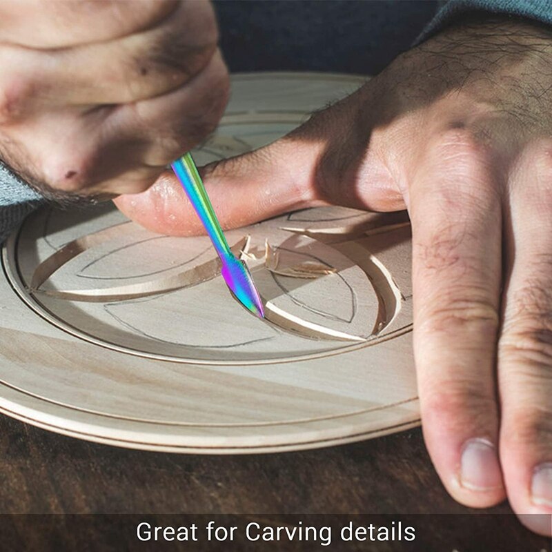 6 Stuks Wax Carving Tool Set, rvs Double-Sized Gereedschap Met Siliconen Container Jar En Metal Case, Regenboog Kleur