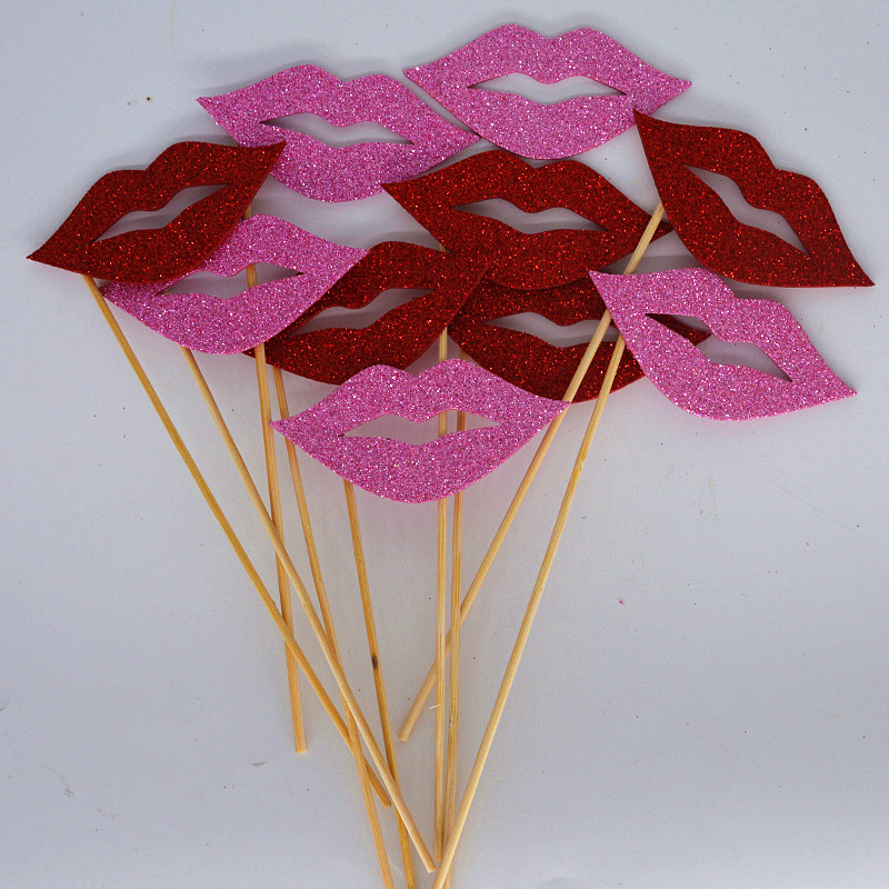 Pink Red Lip DIY Photo Booth Props on A Stick Party Decoration Photobooth Party Birthday Wedding