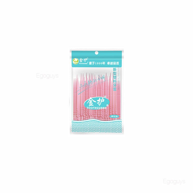 100 st tvåsidiga plasttandpetare rena tänder interdentalborste tandtråd munhygienvård tandpetare verktyg 6.3cm