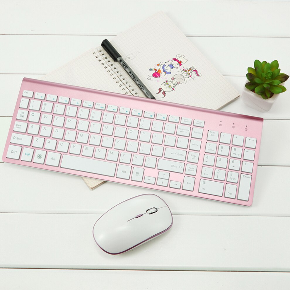 Jelly Comb — Clavier et souris multimédia sans fil, accessoire pour ordinateur 2,4G parfait pour un notebook ou portable discrets sans bruits à 102 touches