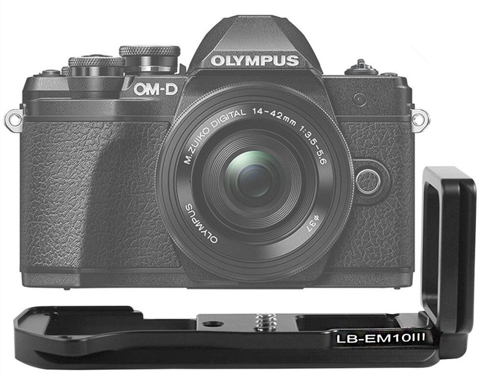 Black L Plate Bracket & Hand Grip For Fujifilm X-T50 Camera - Quick Release For Arca Swiss Tripods