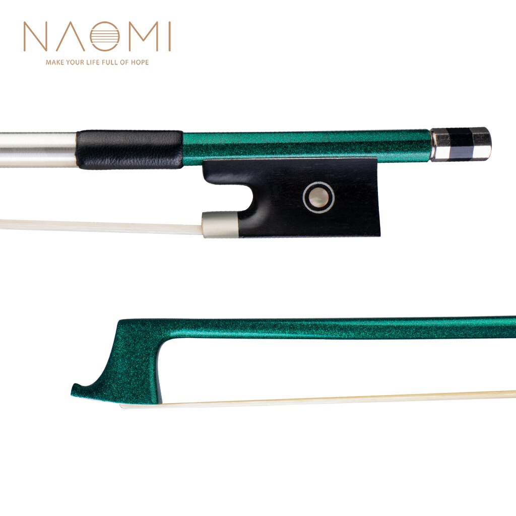 NAOMI Carbon Fiber Violin Bow 4/4 Violin / Fiddle Bow Round Stick W/ Ebony Frog Fast Response Durable Use