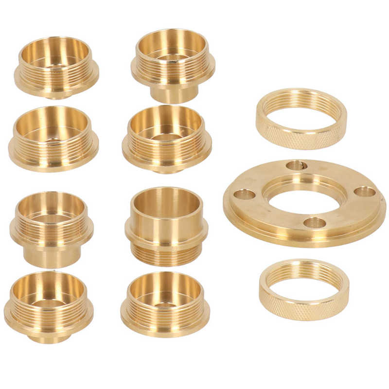 11Pcs/Set Brass Template Router Guides Kit with Lock Nut Adapter Router Accessory Decoration Tool