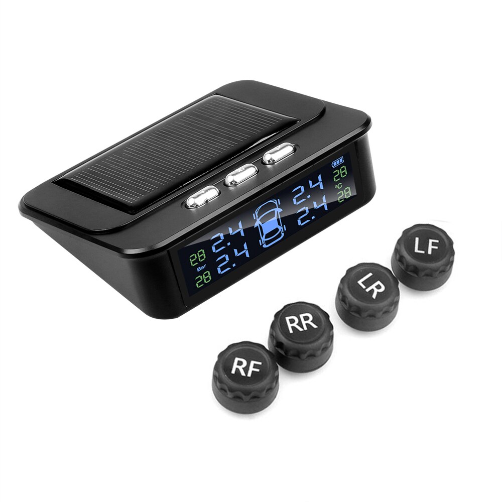 Sikeo Smart Car TPMS Tyre Pressure Monitoring System Solar Power Digital LCD Display Auto Security Alarm Systems Tyre Pressure