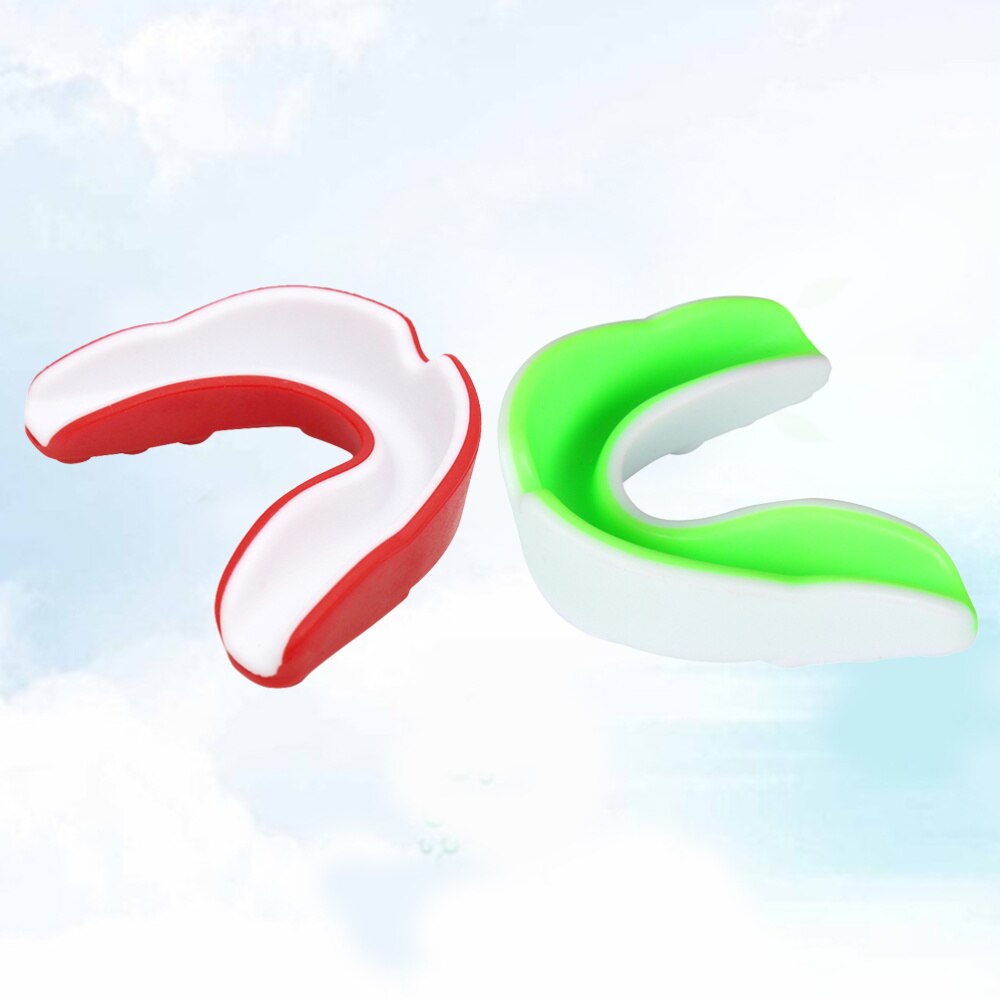 1 Pc Volwassen Gebitsbeschermer Sport Mouth Guard Tanden Bretels Protector Gum Shield Voor Sport Boksen Voetbal Hockey Rugby (Rood wit St