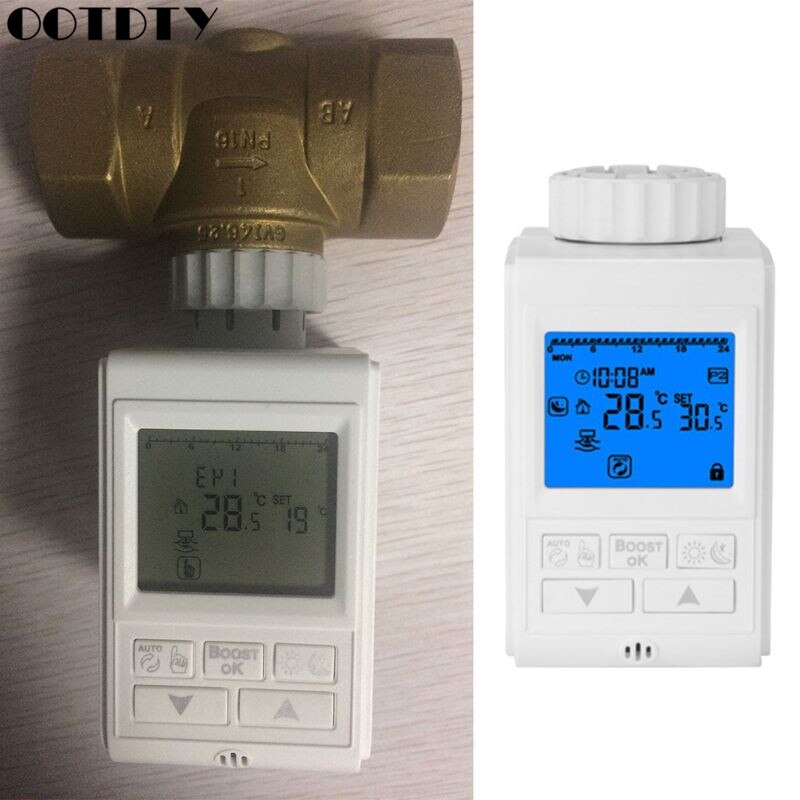 Programmable Thermostat Timer TRV Radiator Valve Actuator Temperature Controller