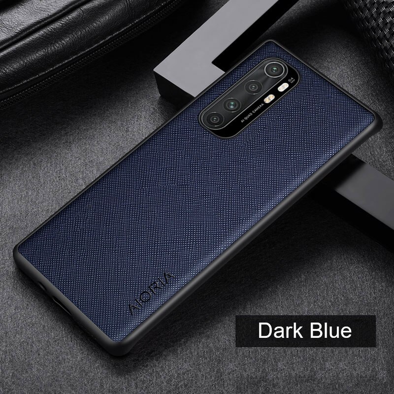 ケースxiaomiマイル 10 liteのケースtpu周りエッジ保護パーフェクト高品質puレザー + シリコンケースフィットケース: Dark blue