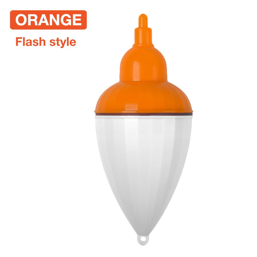 Flotteur de pêche LED lumière électronique eau salée mer roche plastique lumineux électronique Induction bouée adapté à la pêche de nuit: Orange