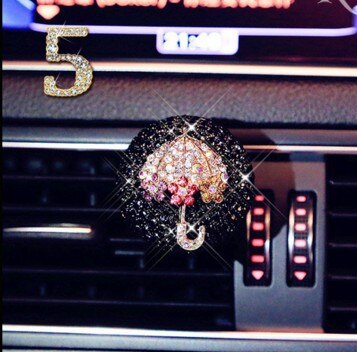 Diamant bling bil luftfrisker blomst udluftning klip auto indretning bil lugt bil aroma diffusor duft bil tilbehør til piger: 005