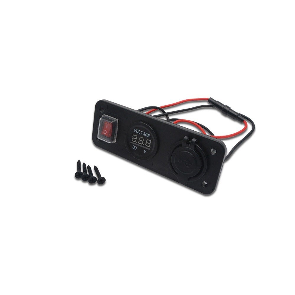 12v usb-aansluiting voltmeter meter met auto sigarettenaansteker dubbele usb-aansluiting paneel basis voor auto vrachtwagen boot