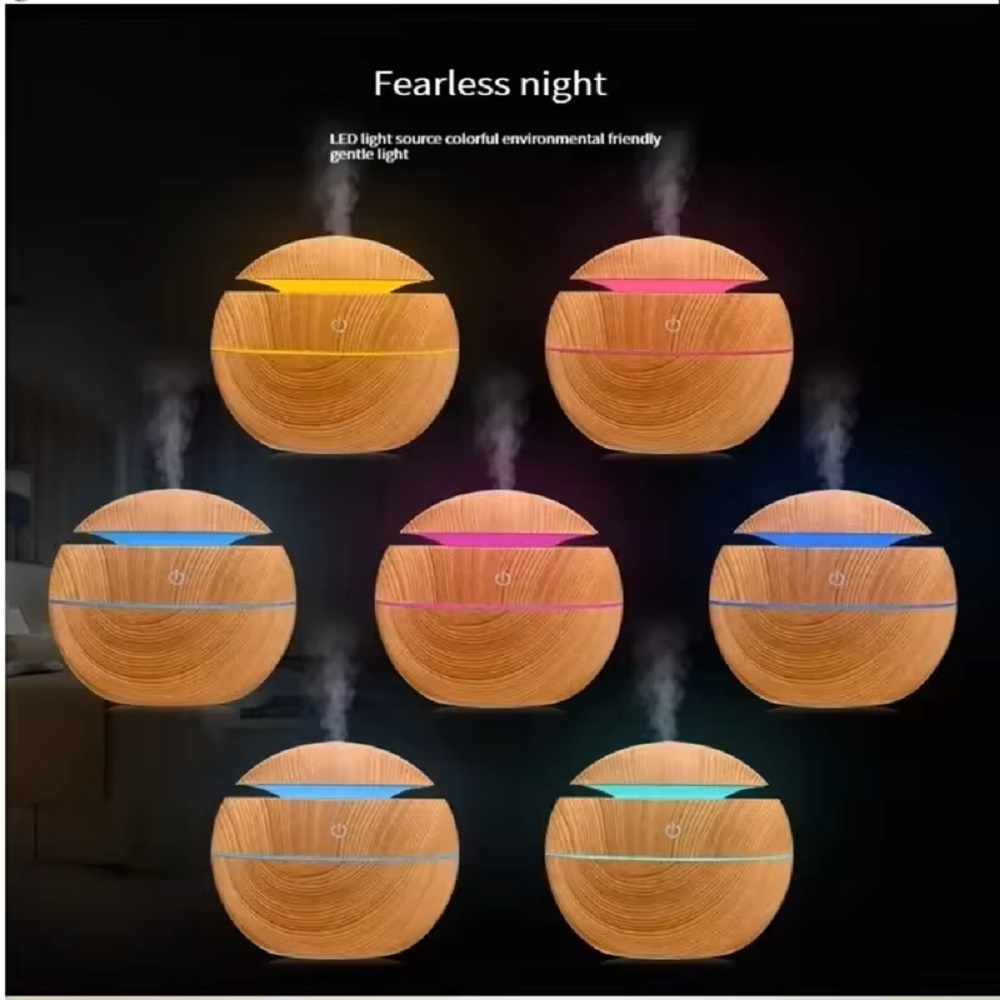Pulverizador de niebla fría ultrasónico USB de 130ML, fragancia de aceite esencial, Mini humidificador de aire de grano de madera para el hogar, purificador difusor de Aroma de aire