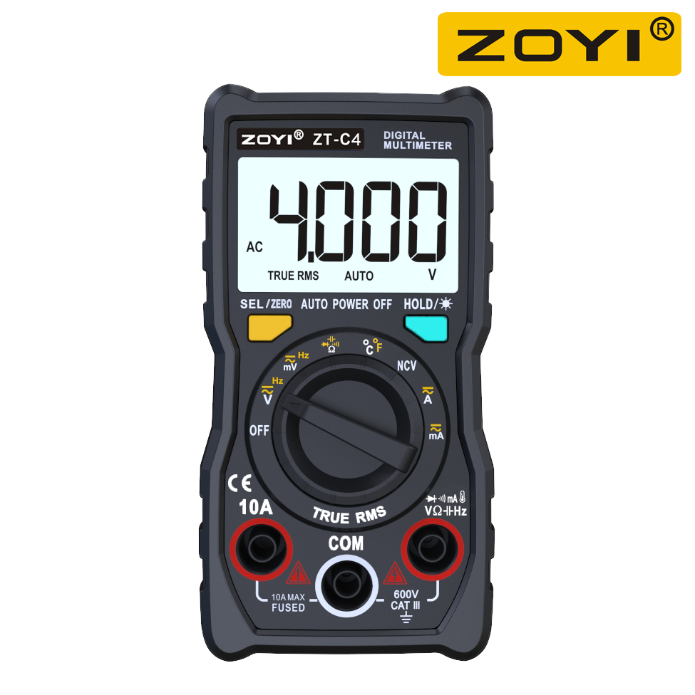 4000 tæller digitalt multimeter elektrisk dmm transistor tester kapacitansmåler zoyi zt -c1 /  zt -c2 /  zt -c3 /  zt -c4: Zt -c4