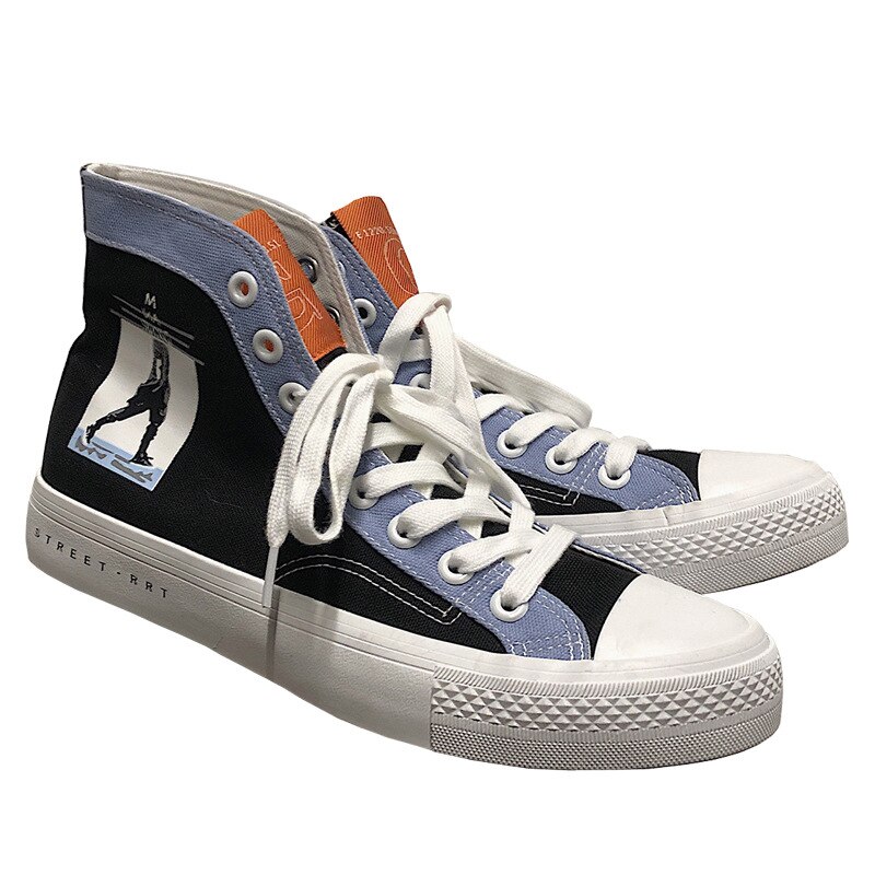 Luozheke herenschoenen zomer hoge canvas schoenen trend skateschoenen casual witte schoenen heren getijden studenten stoffen schoenen