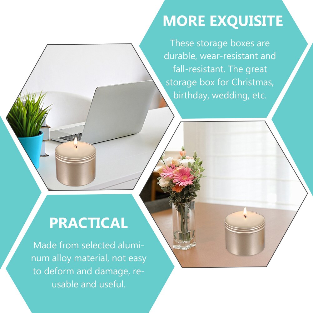 6 Pcs Small Cans Simple Home Round Useful Aluminum Storage Cans Aluminum Storage Jars for Home Storage