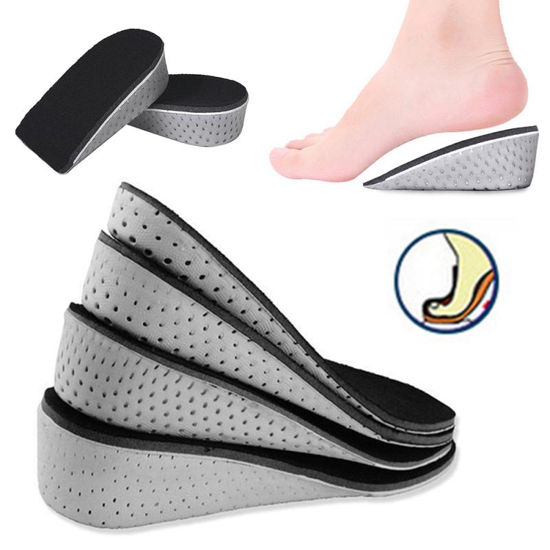 Semelles en mousse à mémoire de forme pour chaussures unisexes, 1 paire d'inserts de souliers respirants et durs, rehausseur de talon