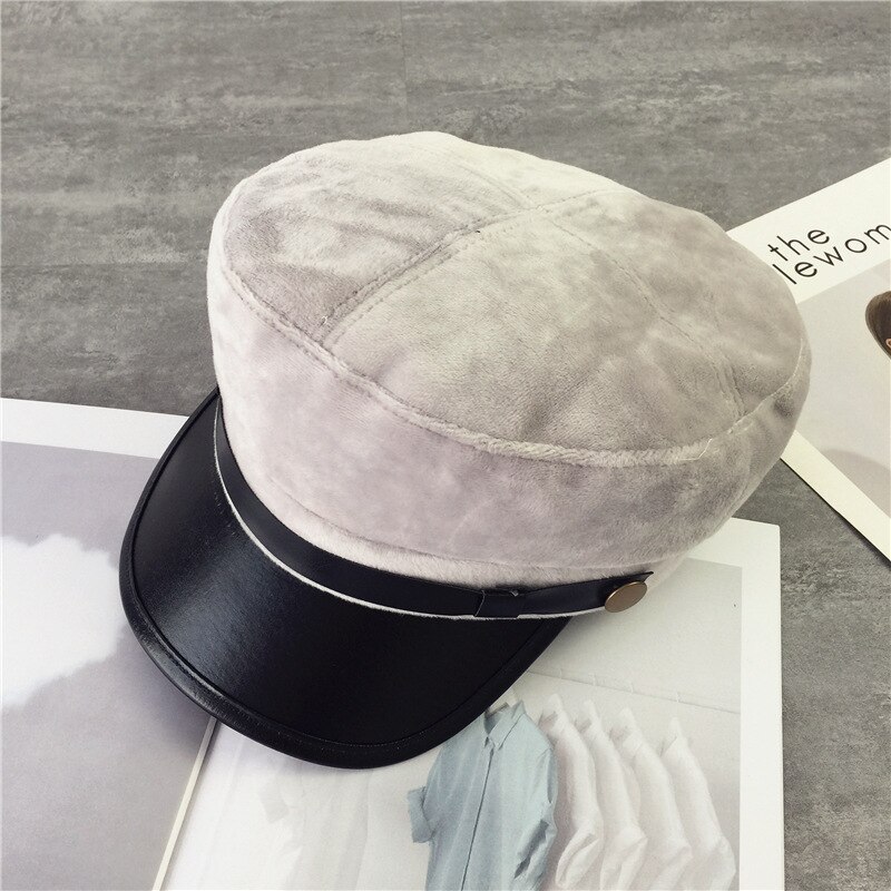 Winter Octagonal cap women men Hairy berets street style beret caps brand hats Newspaper Cap for 90s Girls