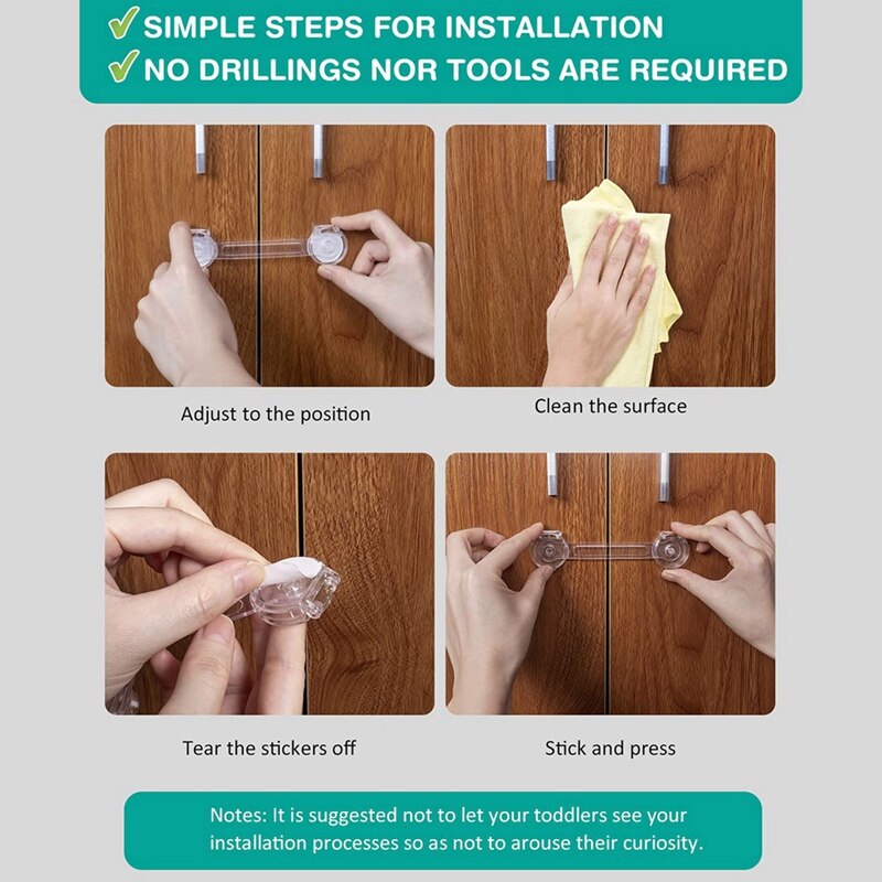 Cabinet Locks For Babies,Proofing Locks,10 Pack Fridge Refrigerators Locks Baby Proofing Child Safety Cabinet Locks