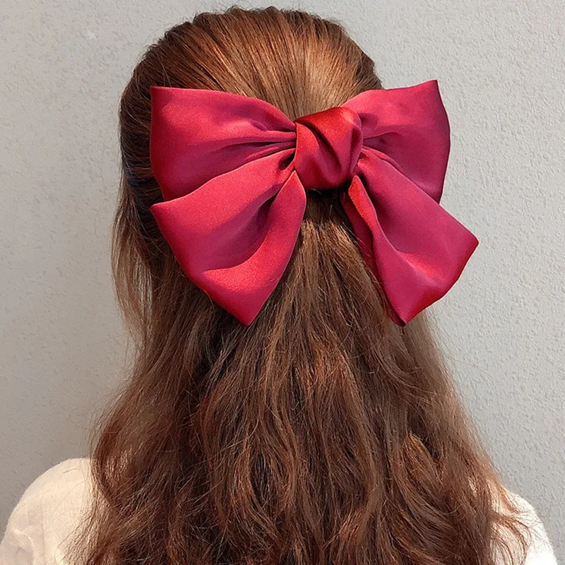Vintage gros nœuds papillon de cheveux pinces à cheveux mignonnes Satin deux couches papillon arc épingle à cheveux fille cheveux accessoires pour femmes nœud papillon épingles à cheveux