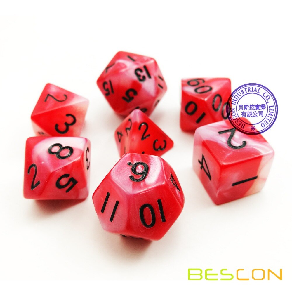 Gemini Twee Tone Wervelde Rode Rpg Dobbelstenen Set Van 7 In Baksteen Doos Pakket, compleet Polyhedrale Dobbelstenen Set Van D4 D6 D8 D10 D12 D20 D %