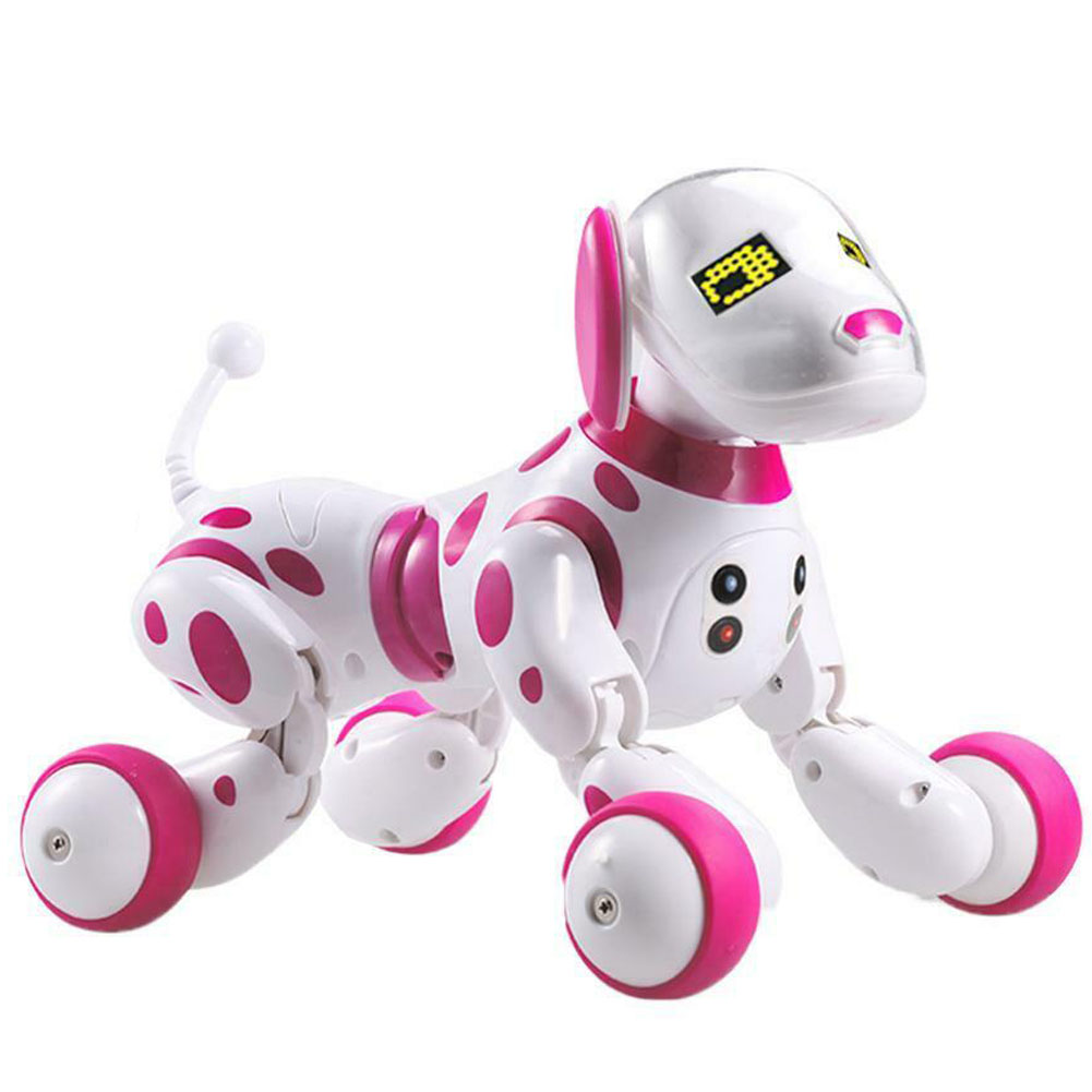 Rc robot hund trådløs uddannelse smarte børn interaktive intelligente led søde dyr elektronisk kæledyr legetøj taler synge dans: Lyserød