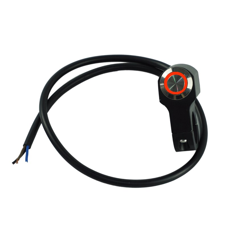 Universal 22mm 7/8 "motorcykelkontakter styr monteret horn power start kill on-off switch knap med led lys: Sort (rødt lys)