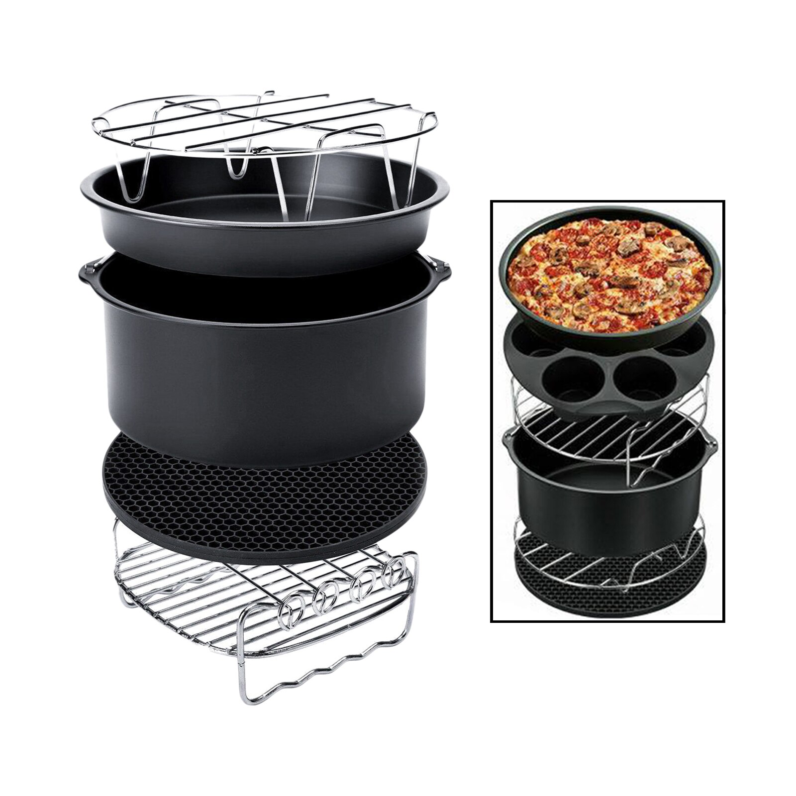 Lucht Friteuse Accessoires 9 Inch Voor Phillips En Secura, Set Van 14, fit Alle Airfryer 4.2 5.3 5.8QT