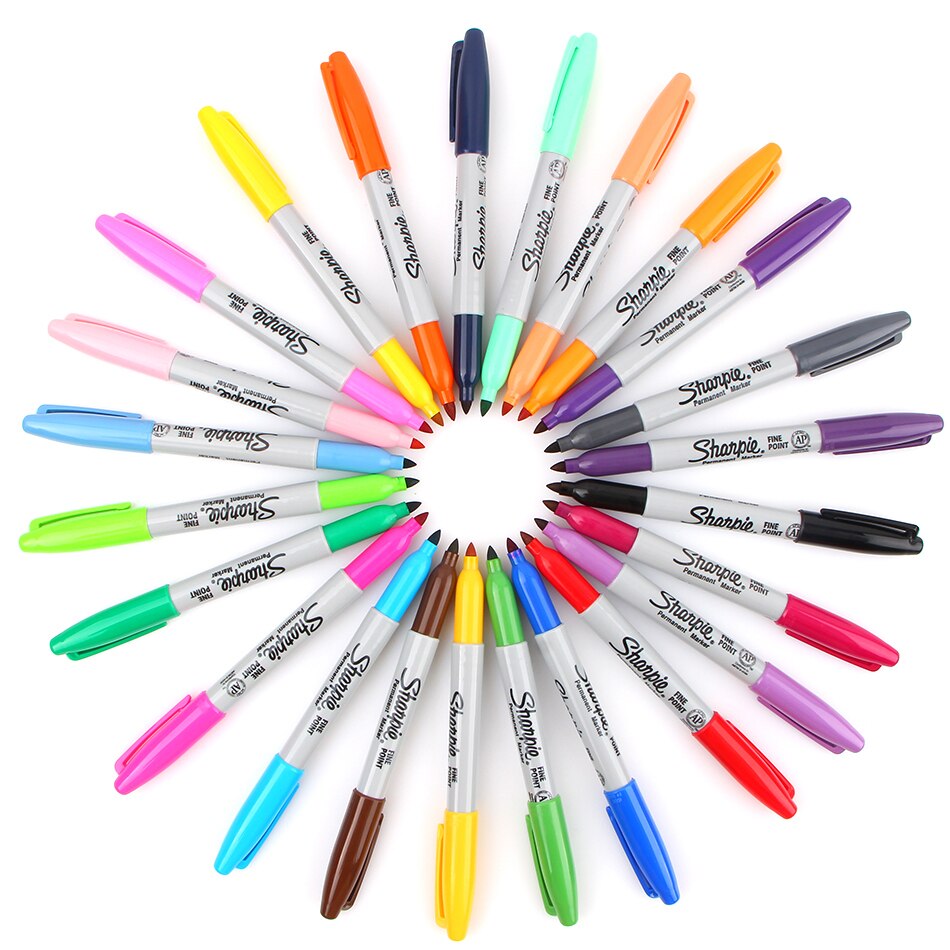 Sharpie Marker Pen Set 12/24 Gekleurde Art Marker Milieuvriendelijke Fijne Punt Permanente Olie Marker Pennen Gekleurde Kantoorbenodigdheden