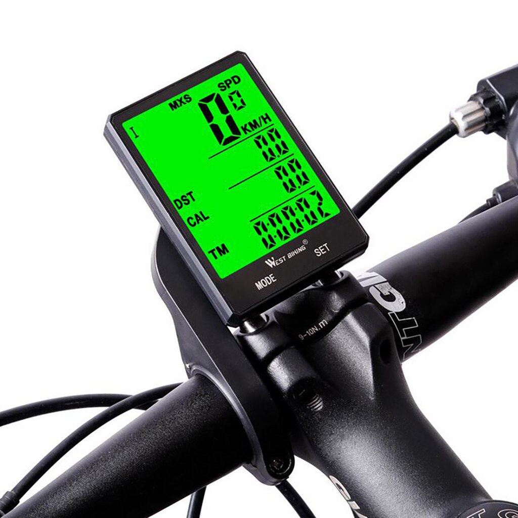 Mountainbike draadloze codemeter groot scherm engels waterdicht lichtgevende snelheidsmeter engels draadloos hoog  s8