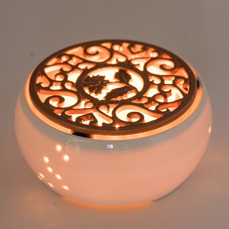 Ceramic Candle Heater Tea Pot Heating Base Portable Teapot Warmer Holder Insulation Base Candle Holder Tea Accessories