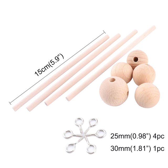 Colgador móvil de madera para cuna de bebé, marco de madera para cuna, manualidades, juguetes hechos a mano, soporte móvil para recién nacido, 1 Juego: 1