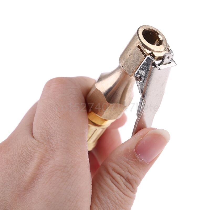 Bildekk luftinflator slange 1/4 " kjøretøy gjenget hurtig selvlåsende chuck trykkmåler luft inflator gummi slange slange