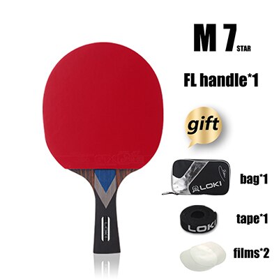 LOKI M 7 Star Table Tennis Racket Carbon Tube Tech PingPong Bat Competition Ping Pong Paddle for Fast Attack Arc: Long handle