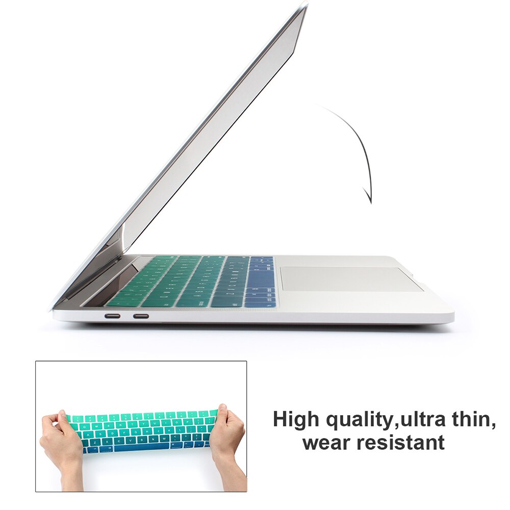Russian Layout Keyboard Cover Skin for MacBook Pro 13" 15" with Touch Bar for Pro A1706 A1707 - US Enter