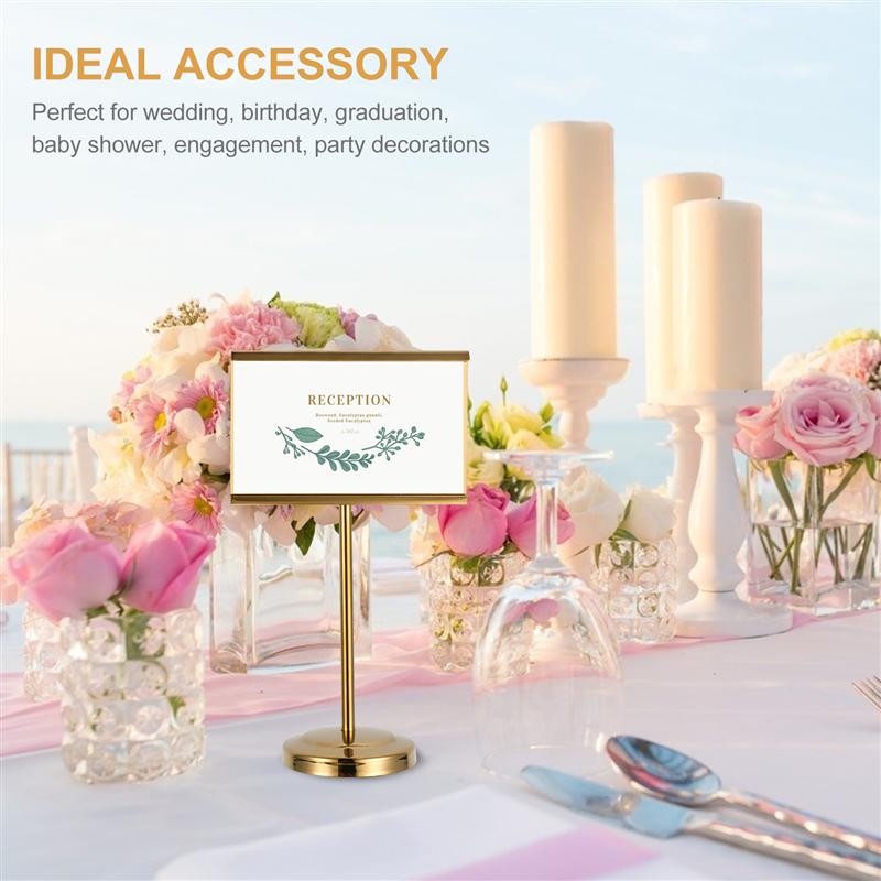 1Pc Rvs Menu Stand Stabiele Tafel Nummer Staan Voor Hotel Restaurant Nummer Plaat Houder Visitekaartje Menu Houder