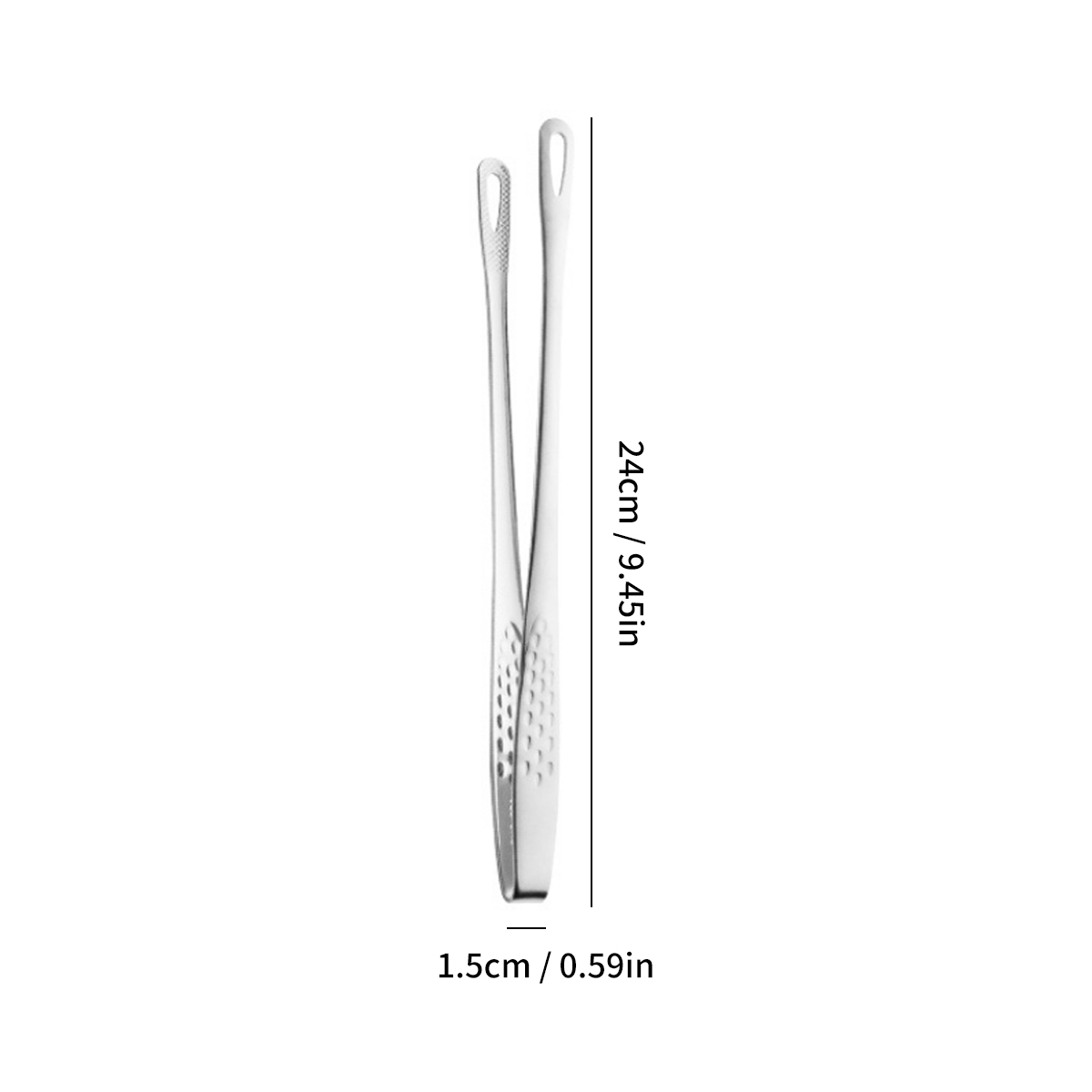 WORTHBUY 304 Stainless Steel Food Tongs Long Handle Non-Slip Barbecue Tongs Steak Tongs Kitchen Gadgets Accessories Cooking Tool: Silver