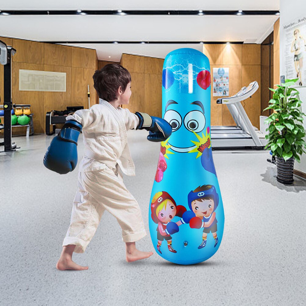 Bolsa de boxeo inflable para niños, saco de arena grueso de PVC, columna de vaso, juguetes deportivos, postes para golpear