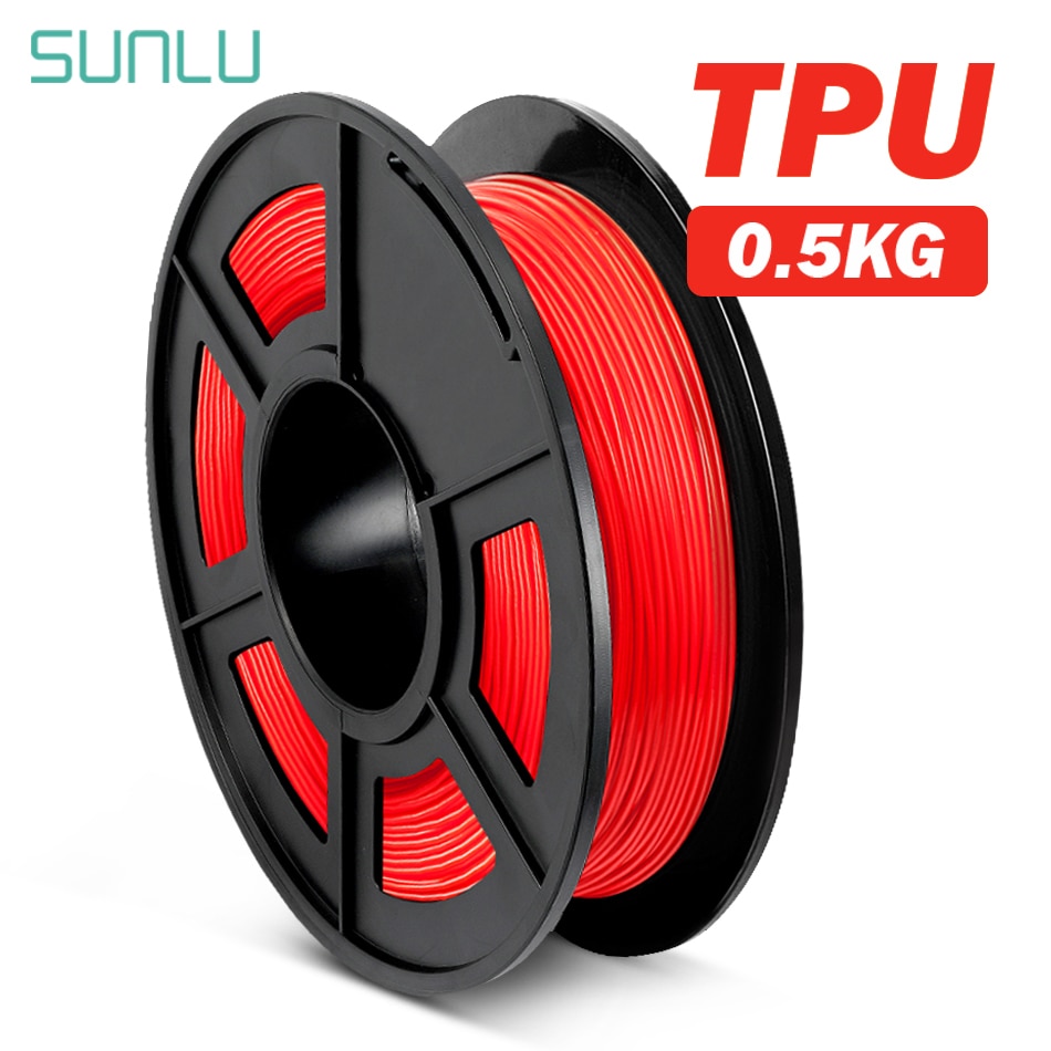 Filament Flexible rouge de la couleur 0.5kg de TPU avec la bobine 1.75/3.00mm Filament Flexible de TPU pour l'imprimante 3D Non-toxique 100% aucune bulle
