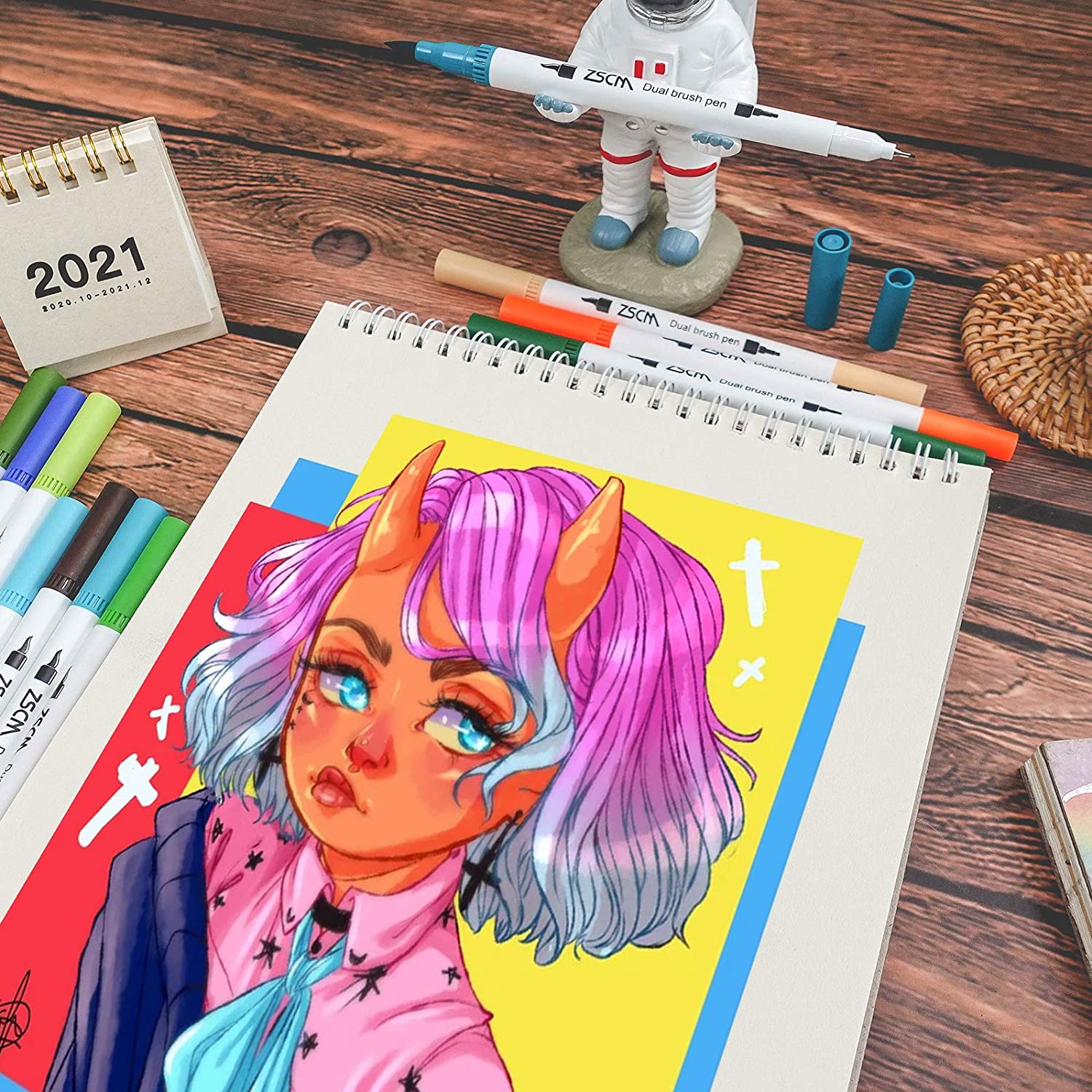 Podwójny pędzel długopisy Art markery ZSCM 72 kolory artysta cienka końcówka pędzla kolorowanki do pisanki kolorowanki dla dorosłych