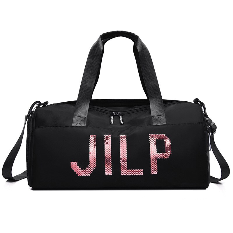 Pink Gym Bag Portable Shoulder Crossbody Bags Gym Bag Women Fitness Sport Bag Men For Gym Backpack Yoga Mat Bag: Black Color