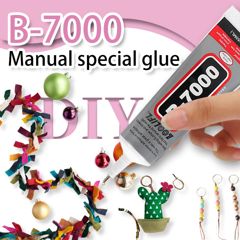 B7000 Glue, Handy-Bildschirmkleber, geeignet für Schmuck, Hausbau-Modelle, Trockenblumen, Holzrahmen, Stoffe, Pappe, Wollstoffe, universelle Bastelarbeiten, kreativer, weicher Kleber, Anti-Verstopfungs, 110ml