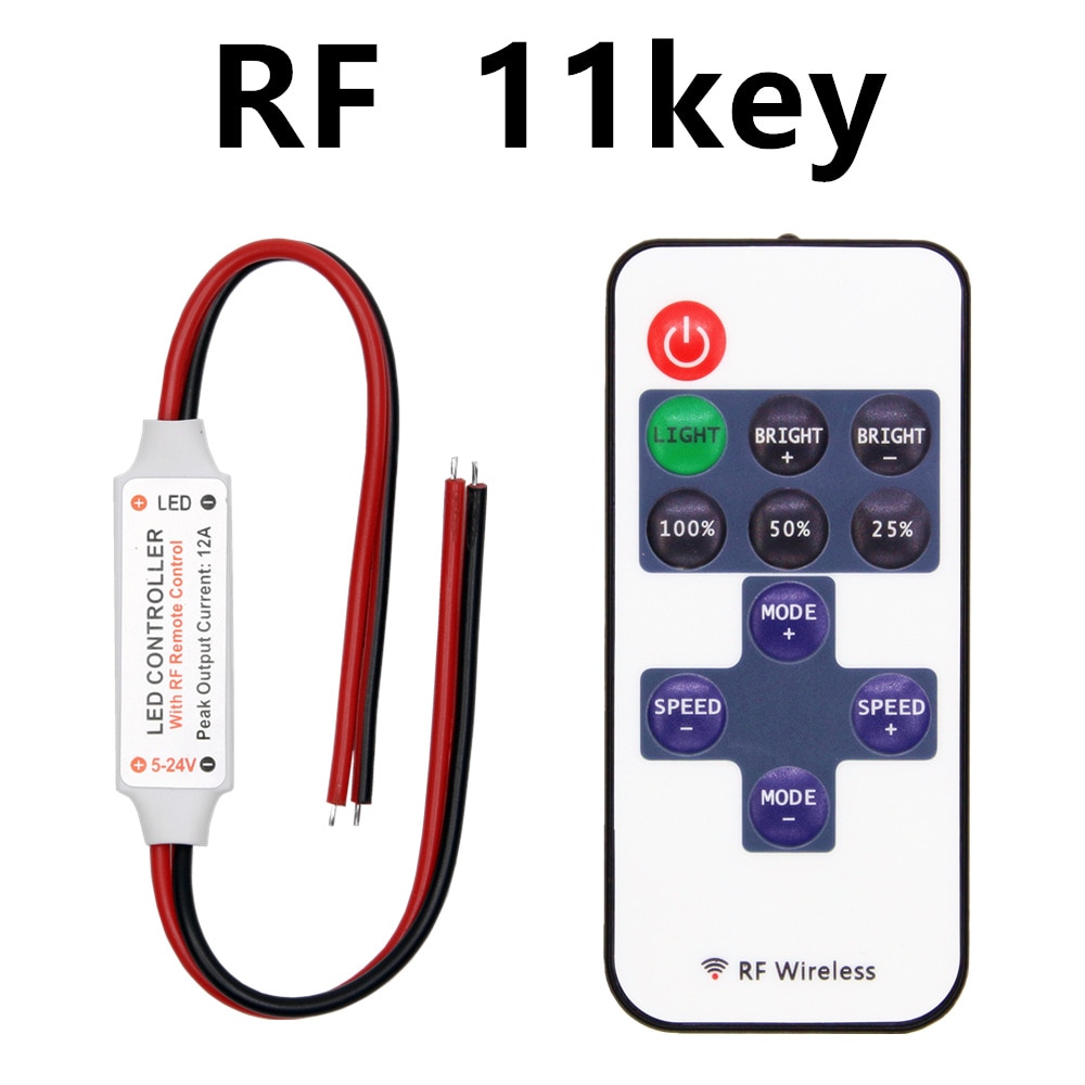 LED Strip Controller Mini Dimmer RF Remote DC 5V 12V 24V Controller For LED 5050 2835 Strip Single Color