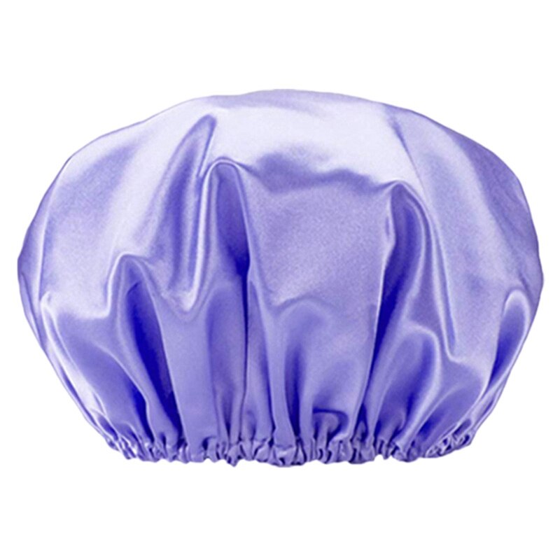 Douche-Cap, Douche Caps Voor Vrouwen, Dubbele Waterdichte Lagen Baden Douche Hoed Haar Bescherming Herbruikbare: Purple