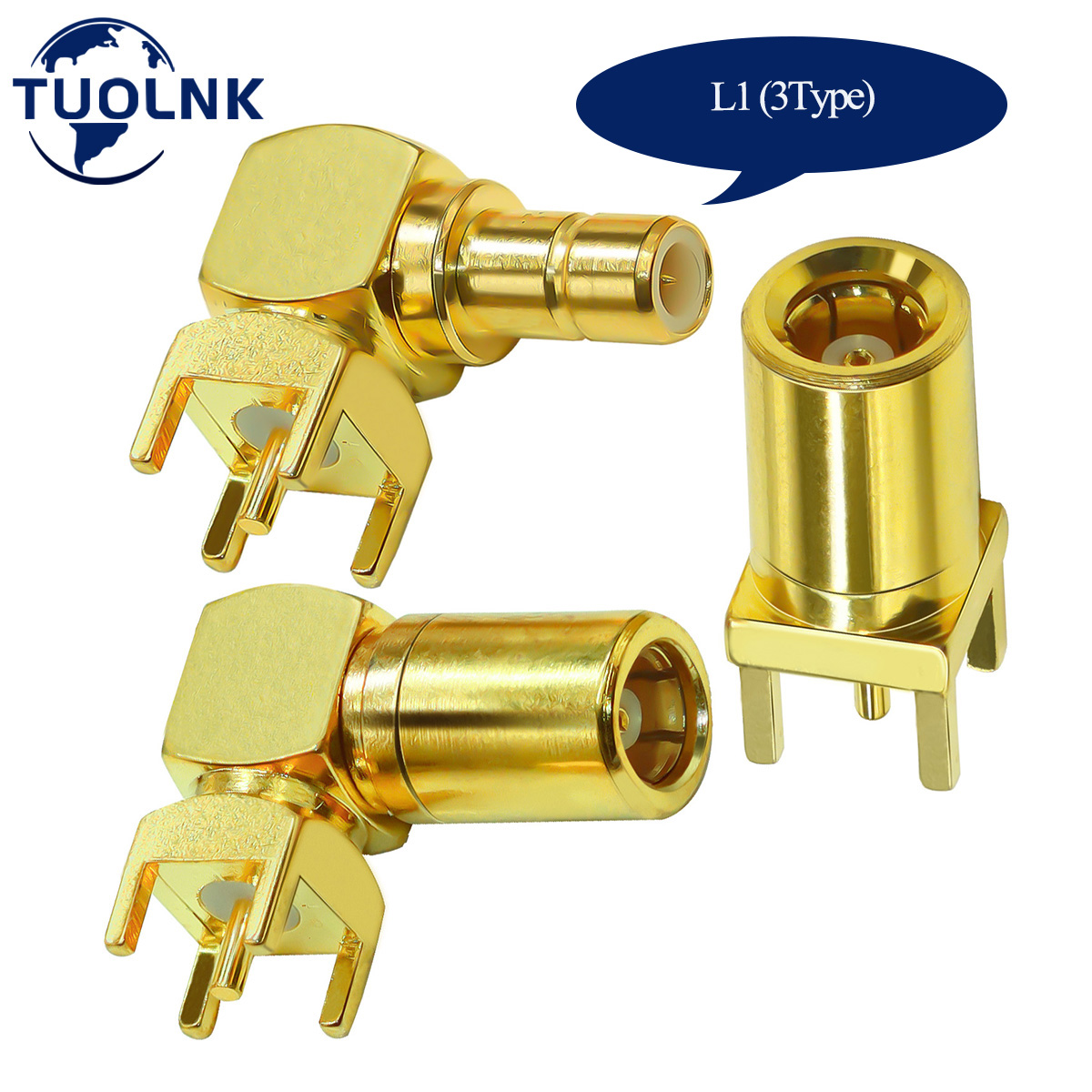 SMB PCB Mount Connector SMB Male Plug RF Coaxial Adapter SMB Female Jack Right Angle Solder PCB Panel 4 Pins 3Type/lot 2pcs/lot: army green