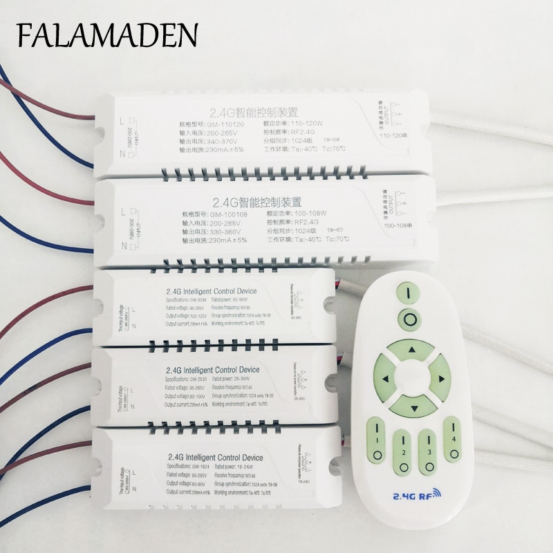 Justering af farvetemperatur og dæmpbar led transformer 2.4g fjernbetjening led driver isoleret og sikker intelligent strømforsyning