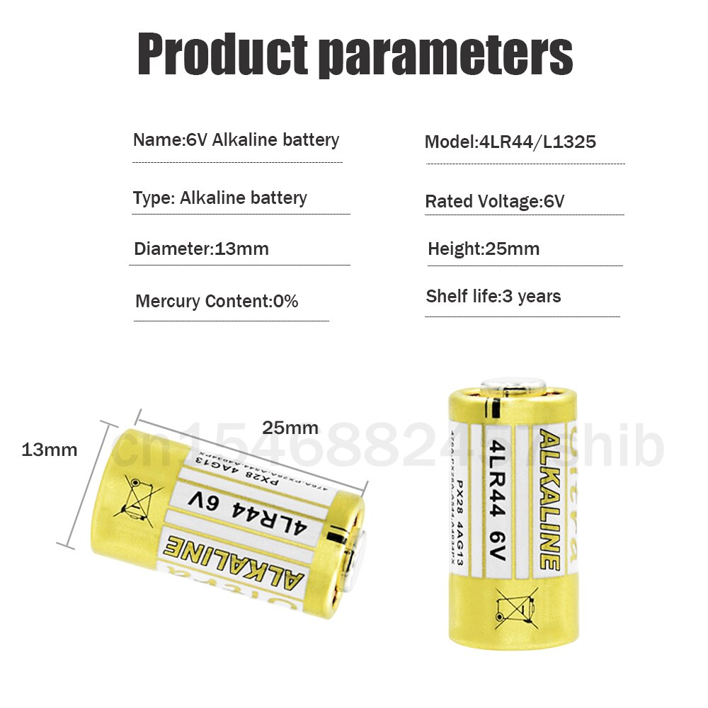 2pcs 4LR44 L1325 6V Alkaline Battery A544V 4034PX PX28A L1325 4AG13 544 4A76 Dry Primary Cells For Toy Remote Control Calculator